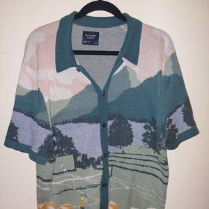 Abercrombie & Fitch Short Sleeve Sweater Button Up